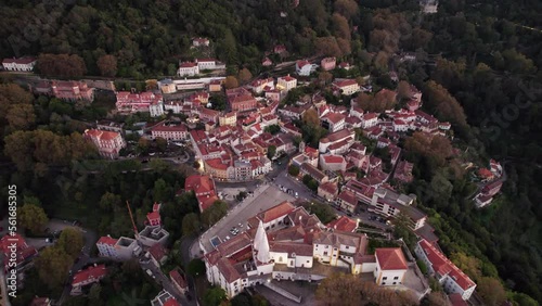 Historic Centre of Sintra, Portugal, with Sintra National Palace, as Seen from the Moors Castle.