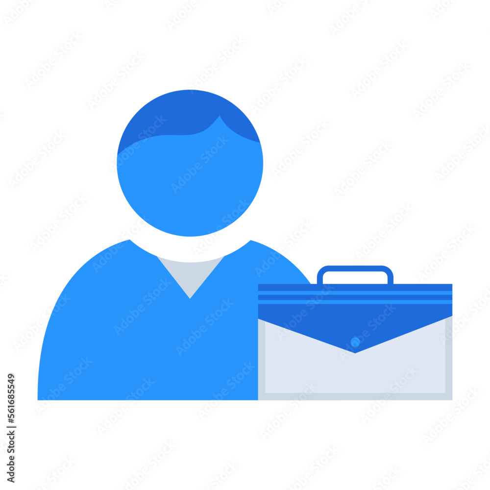 Businessman business people icon with blue outline style. icon, businessman, business, people, set, manager, management. Vector Illustration
