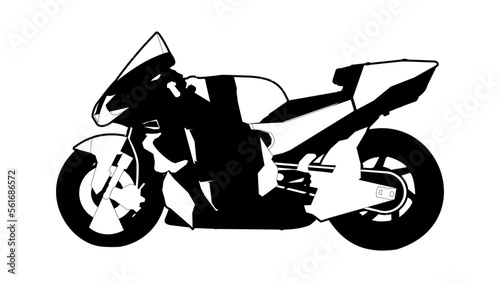 The best racing sport motor bike prototype, outline vector illustration in trendy style. Editable graphic resources for many purposes. 
