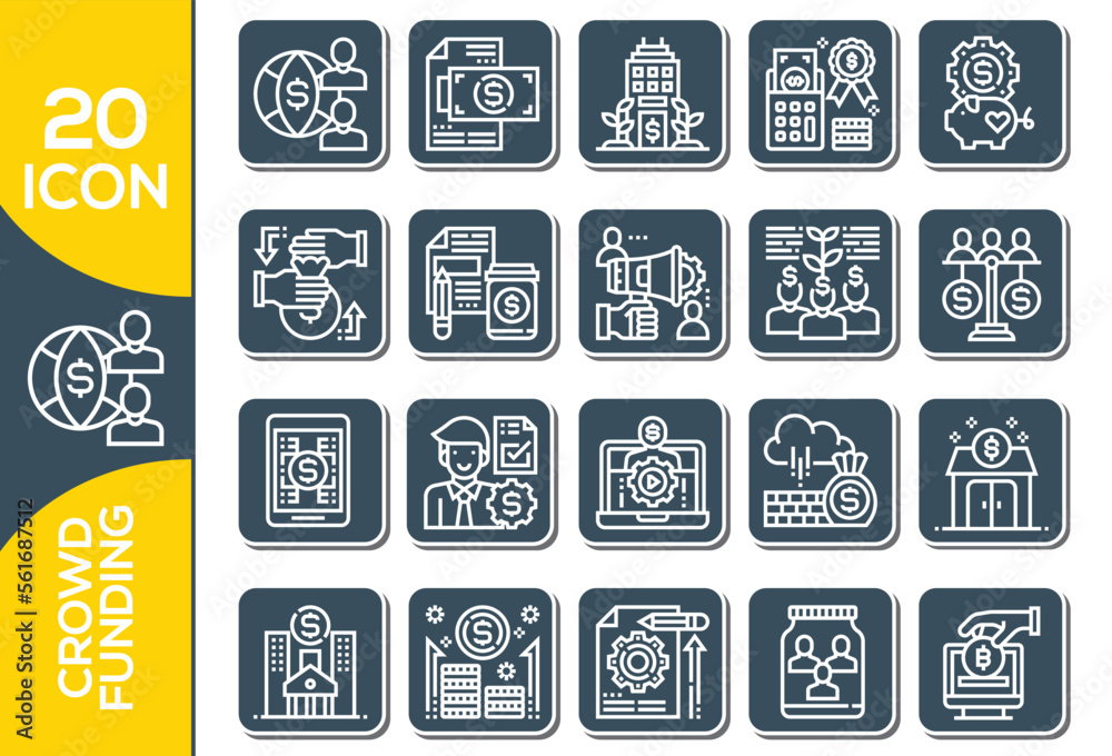 CROWD FUNDING ICON SET DESIGN CROWD FUNDING ICON SET DESIGN