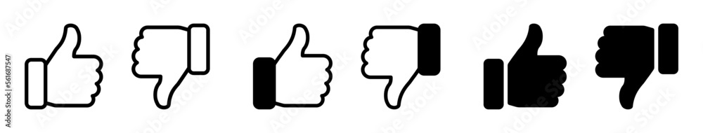 Thumb up and thumb down icon set Thumb up and thumb down icon set