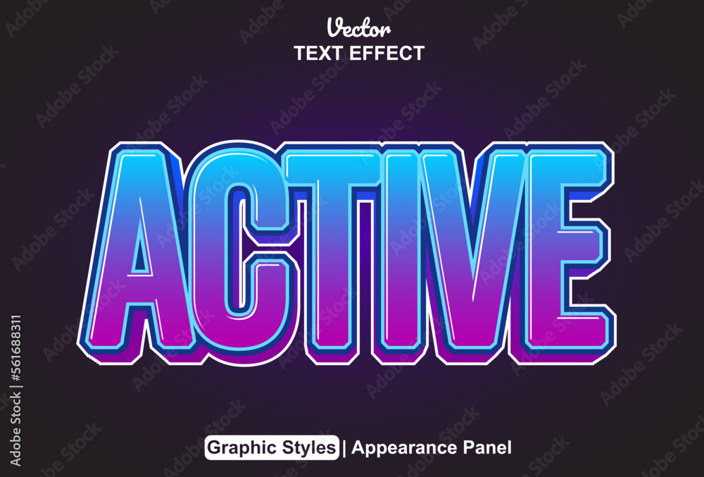 active text effect with graphic style and editable.