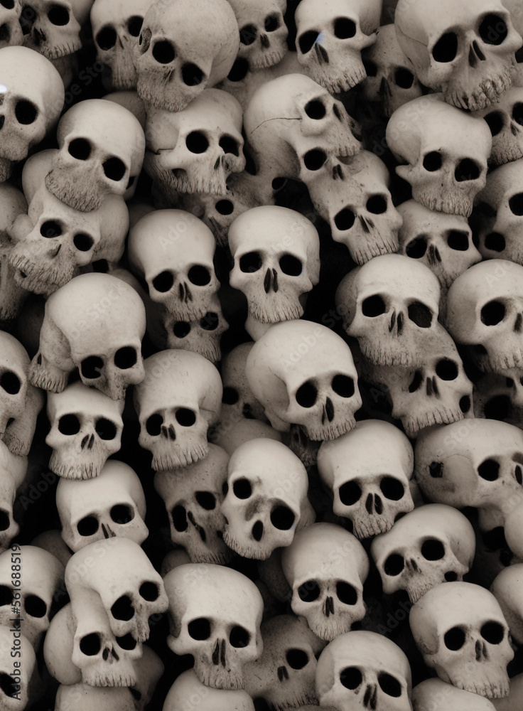 Gothic skulls background. Grungy human skulls. IA technology Gothic skulls background. Grungy human skulls. IA technology