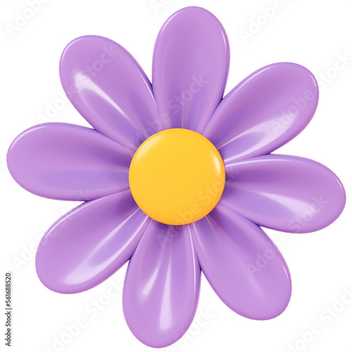 Fototapeta Naklejka Na Ścianę i Meble -  3D render. Purple flower isolated on background