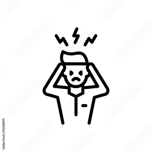 Black line icon for tension