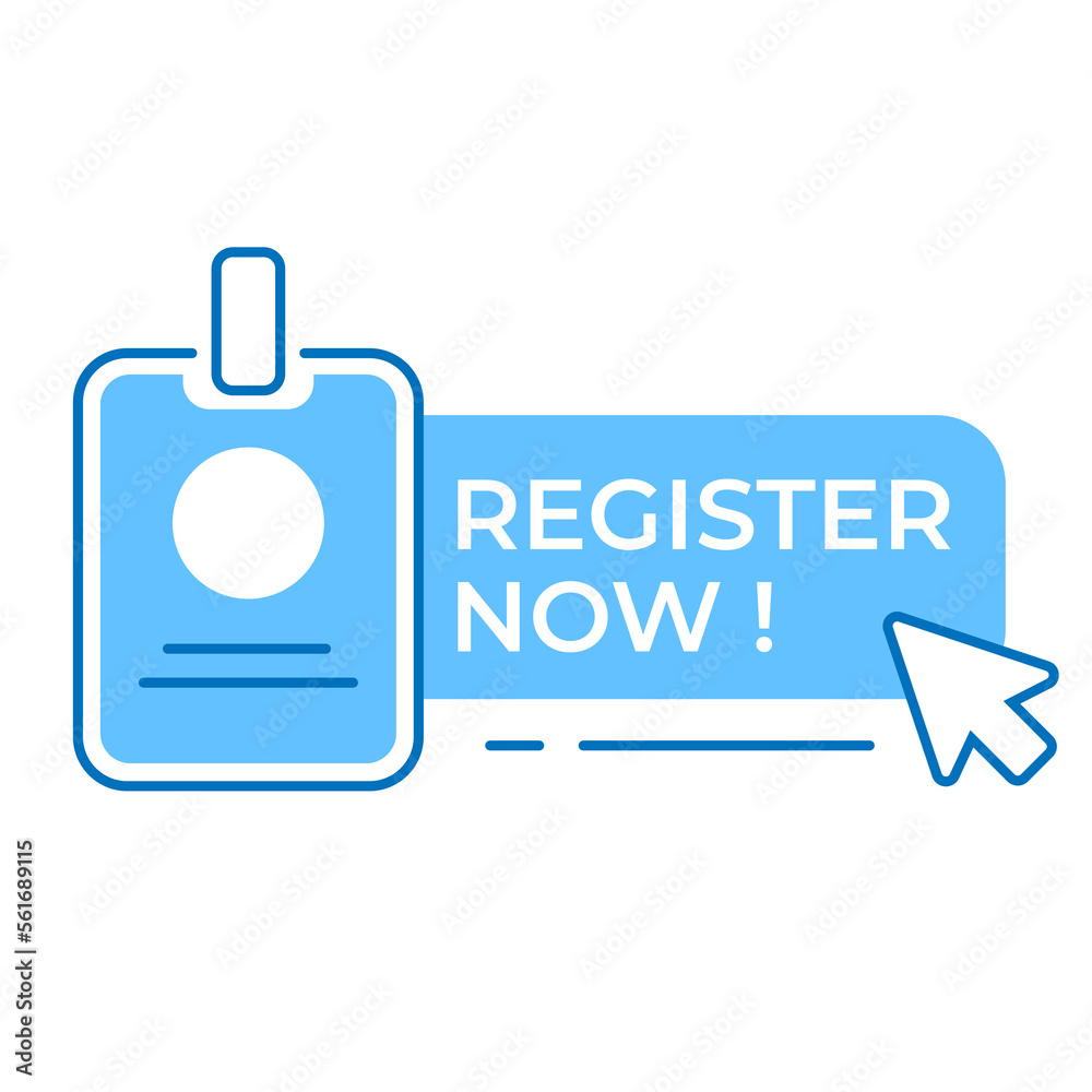 Register now button concept illustration flat design vector eps10. icon, infographic, banner Register now button concept illustration flat design vector eps10. icon, infographic, banner