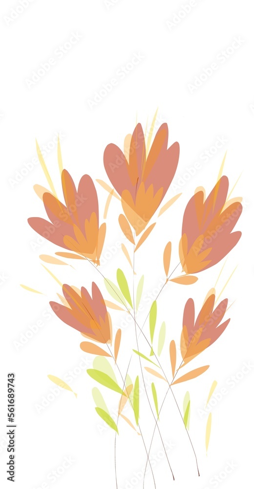autumn leaves illustration Beautiful water lily flowers on white background autumn leaves illustration Beautiful water lily flowers on white background