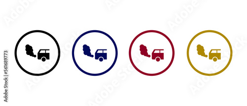 Car exhausting emission icon vector illustration. exhaustion icon in flat style concept.	