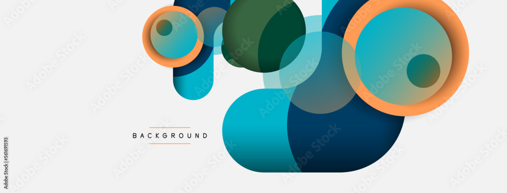 Vector round shapes circles minimal geometric background. Vector illustration for wallpaper banner background or landing page Vector round shapes circles minimal geometric background. Vector illustration for wallpaper banner background or landing page
