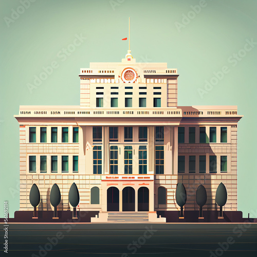 official building flat graphic