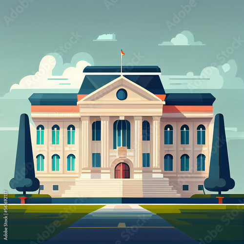 official building flat graphic