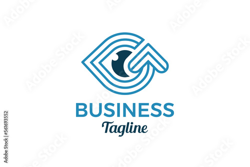 Arrow Up Eye Logo Design vector