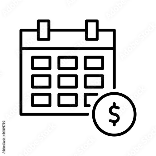 Salary icon. Monthly income sign. Regular paycheck. Annual earning schedule. vector illustration on white background.