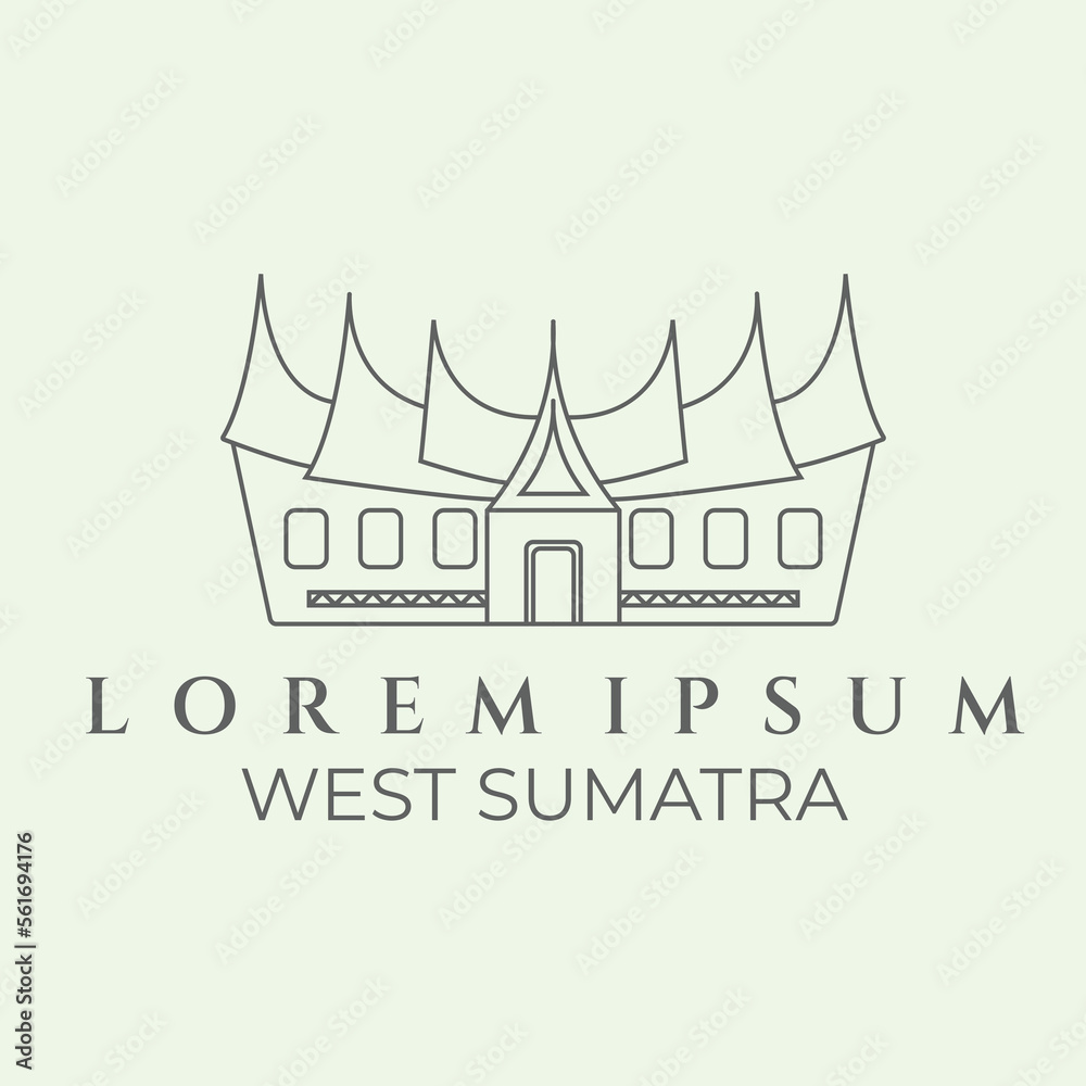 west sumatra traditional minimalist line art