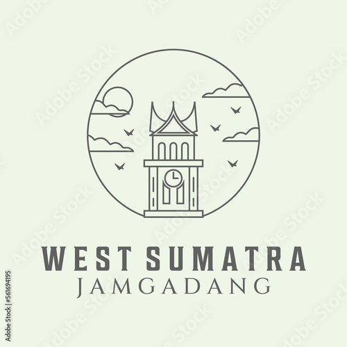 jamgadang west sumatra line art minimalist
