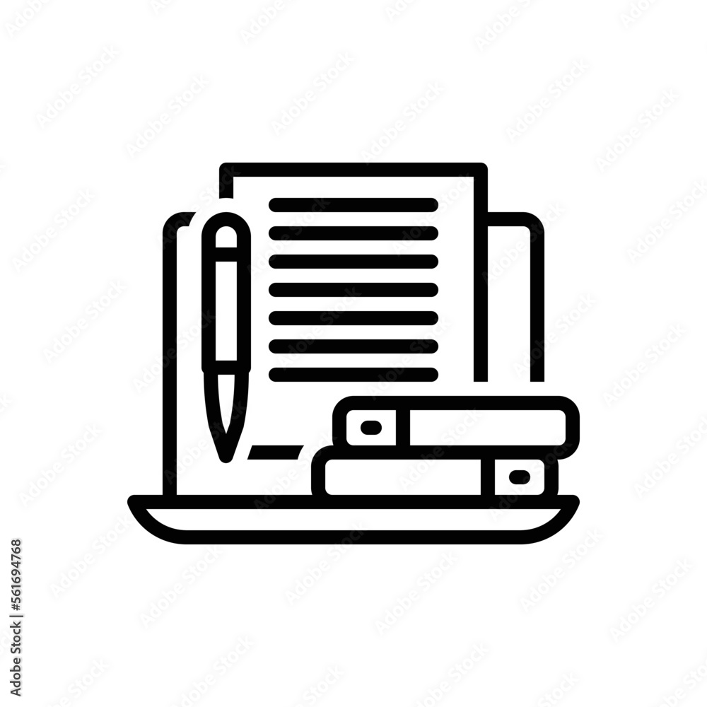 Black line icon for prepared