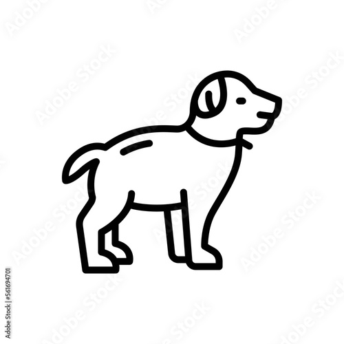 Black line icon for dog