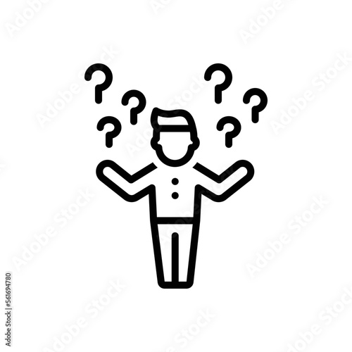 Black line icon for problems