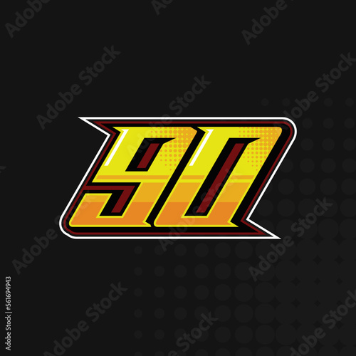 Race Number 90 logo design vector
