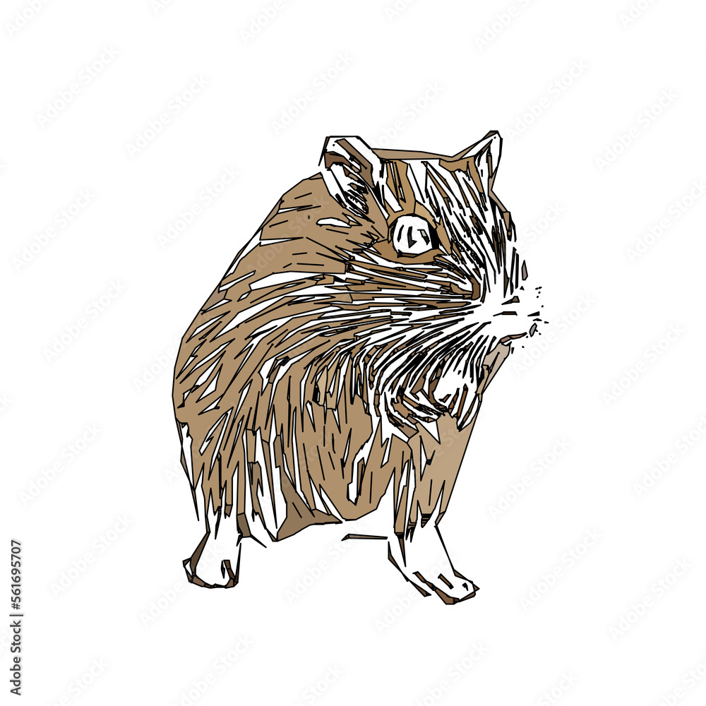 Obraz premium colored sketch of a mouse with a transparent background