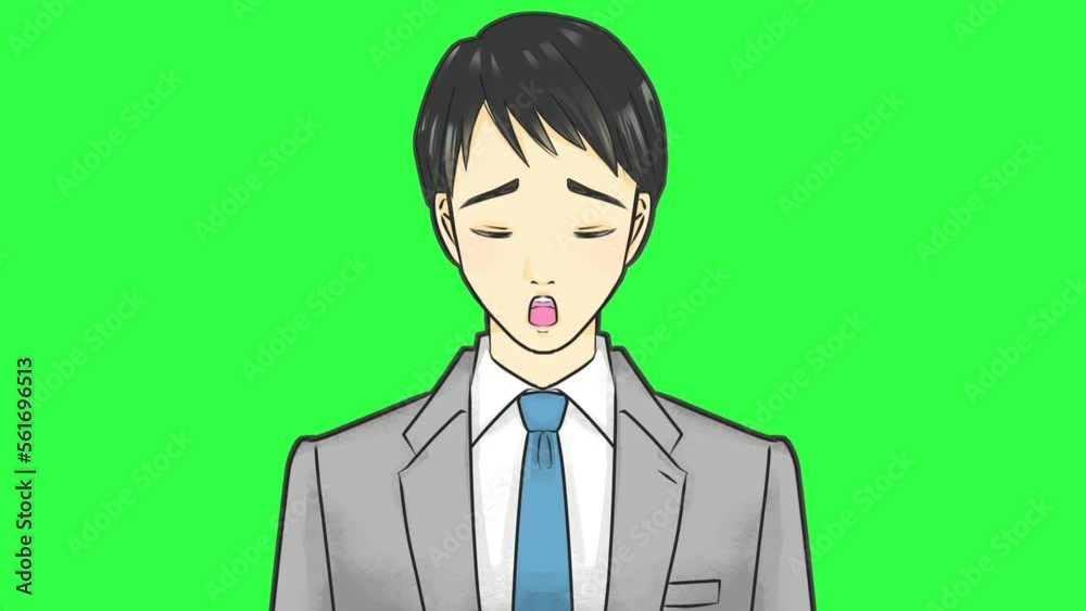 哀しい表情で話すスーツを着た男性 ループアニメーション ※グリーンバック 哀しい表情で話すスーツを着た男性 ループアニメーション ※グリーンバック