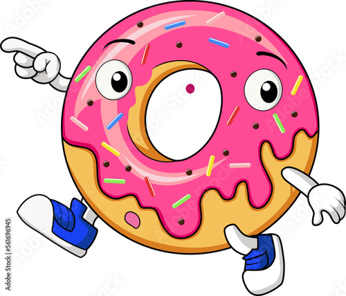 Cute donut cartoon mascot character