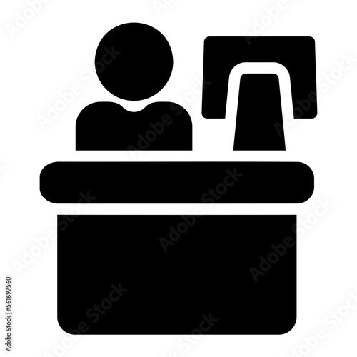 cashier glyph icon