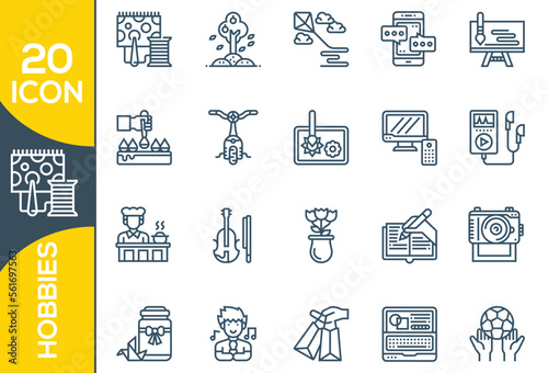 HOBBIES ICON SET DESIGN