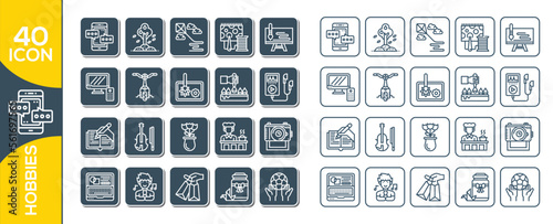 HOBBIES ICON SET DESIGN