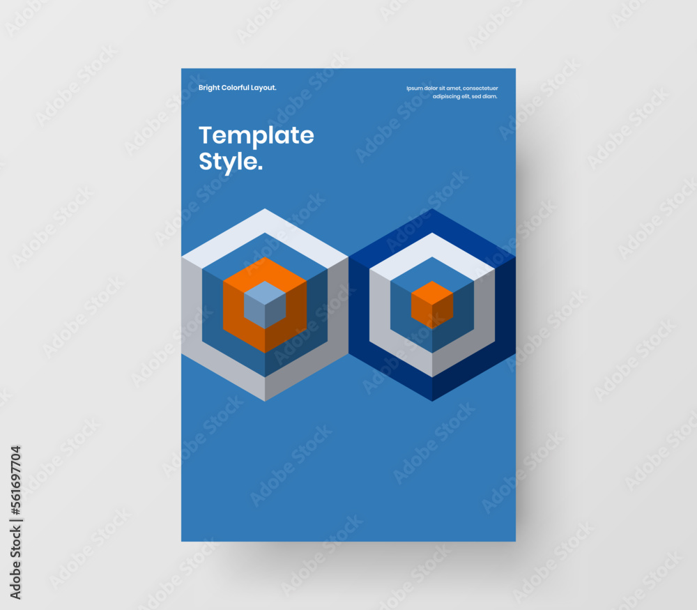 Unique company cover A4 vector design template. Modern geometric hexagons presentation layout. Unique company cover A4 vector design template. Modern geometric hexagons presentation layout.