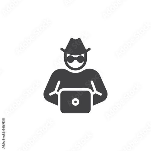 Computer hacker vector icon