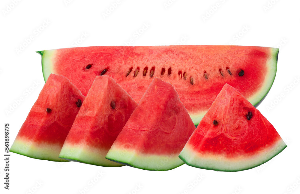 Sliced of watermelon isolated on transparen png.
