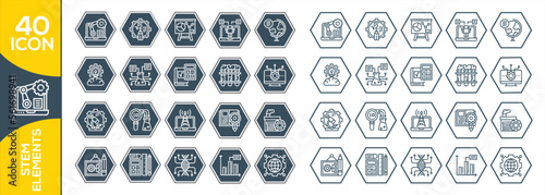 STEM ELEMENTS ICON SET DESIGN