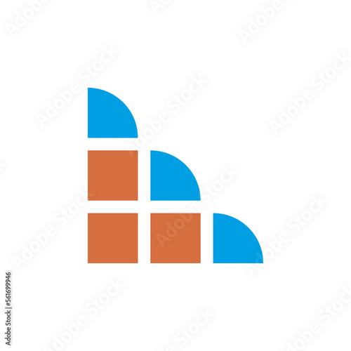 Water cascade vector logo design. Abstract creative symbol.