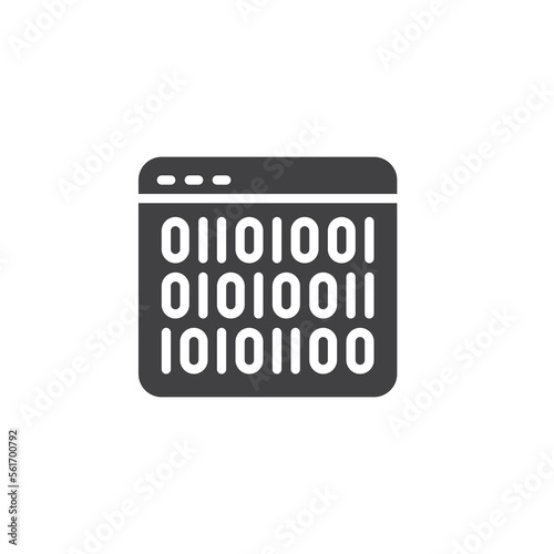 Binary code web page vector icon
