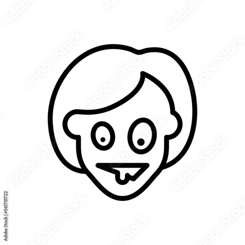 Black line icon for weird