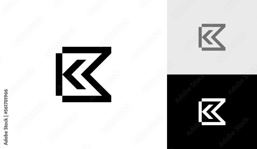 Letter KB or BK monogram logo design vector Letter KB or BK monogram logo design vector