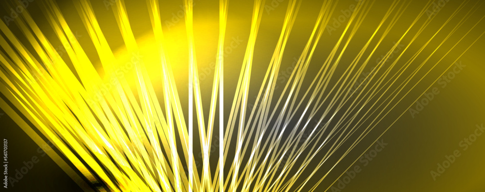 Obraz premium Light beams, neon lines abstract background. Vector Illustration For Wallpaper, Banner, Background, Card, Book Illustration, landing page