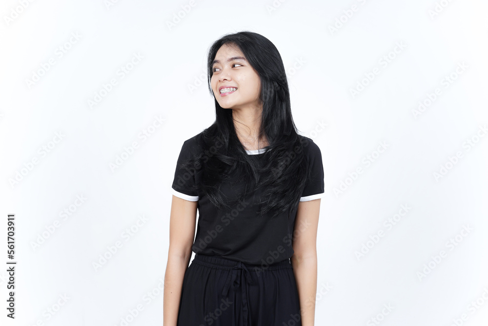 Smiling and Looking away Of Beautiful Asian Woman Isolated On White Background Smiling and Looking away Of Beautiful Asian Woman Isolated On White Background
