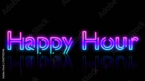 Neon Sign Animation  -Happy Hour