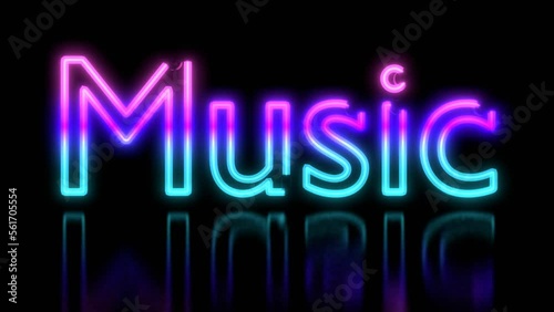 Neon Sign Animation  -Music