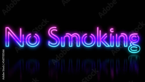 Neon Sign Animation  -No Smoking