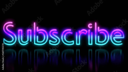 Neon Sign Animation  -Subscribe