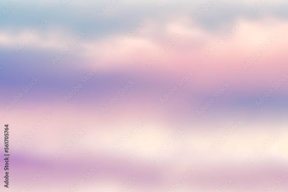 Abstract blurred sunset sky and clouds background with glowing flare light.  Background of blurred pink sky and clouds in soft sweet tone. generative ai