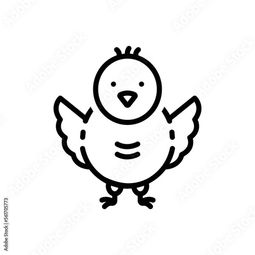 Black line icon for chick photo
