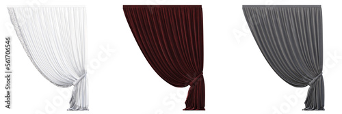 curtain isolated on a transparent background, 3D illustration, cg render
