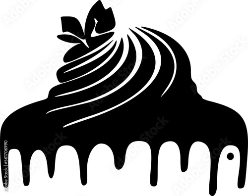 Beautifully designed black and white cake logo. Good for prints and t-shirts.