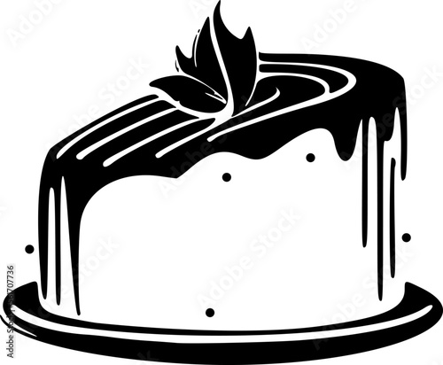 Attractive black and white cake logo. Good for prints.