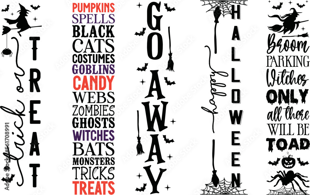 Halloween, Fall Porch Sign, vertical SVG Bundle, Long sign Halloween, Fall Porch Sign, vertical SVG Bundle, Long sign