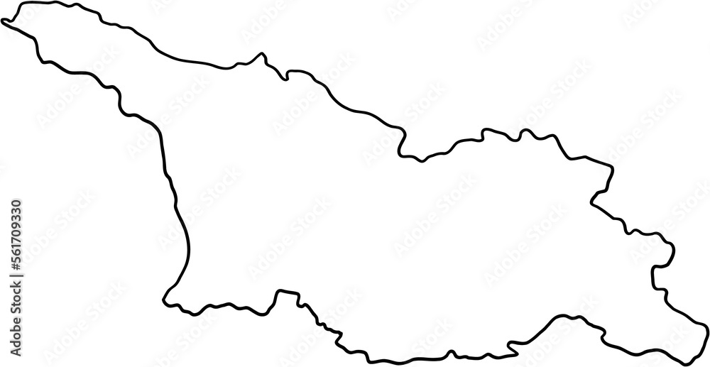 doodle freehand drawing of georgia map.
